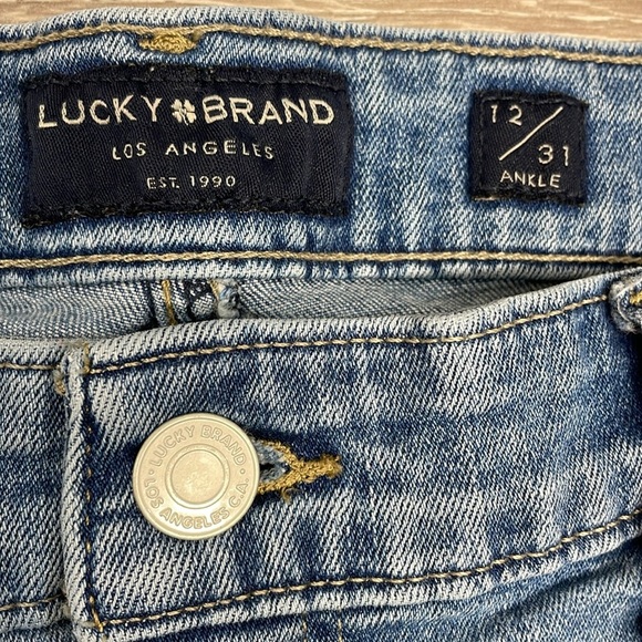 Lucky Brand Low Rise Skinny Stella Ankle Frayed Hem Distressed Denim Jeans 12/31 - Picture 11 of 16